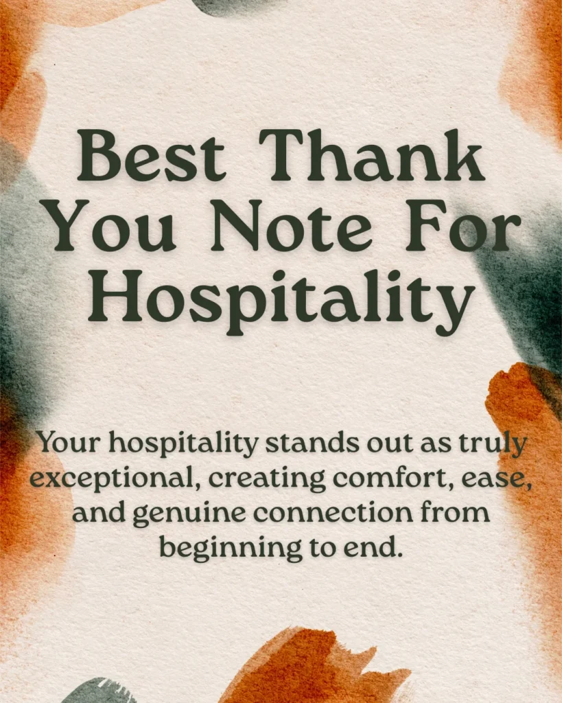 Best Thank You Note For Hospitality