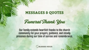 Funeral Thank You Message from Family