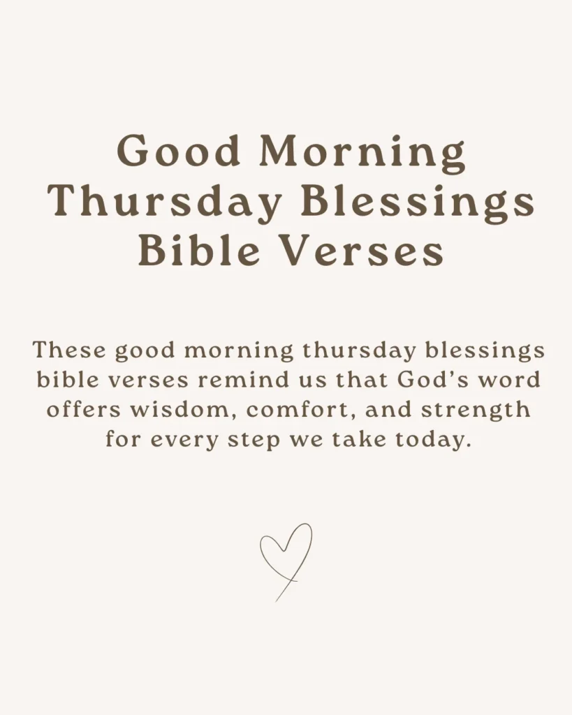 Good Morning Thursday Blessings Bible Verses