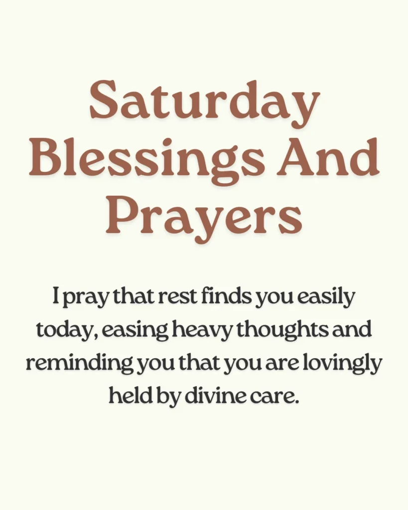 Saturday Blessings And Prayers