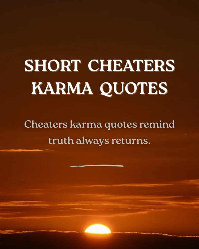 Short Cheaters karma Quotes