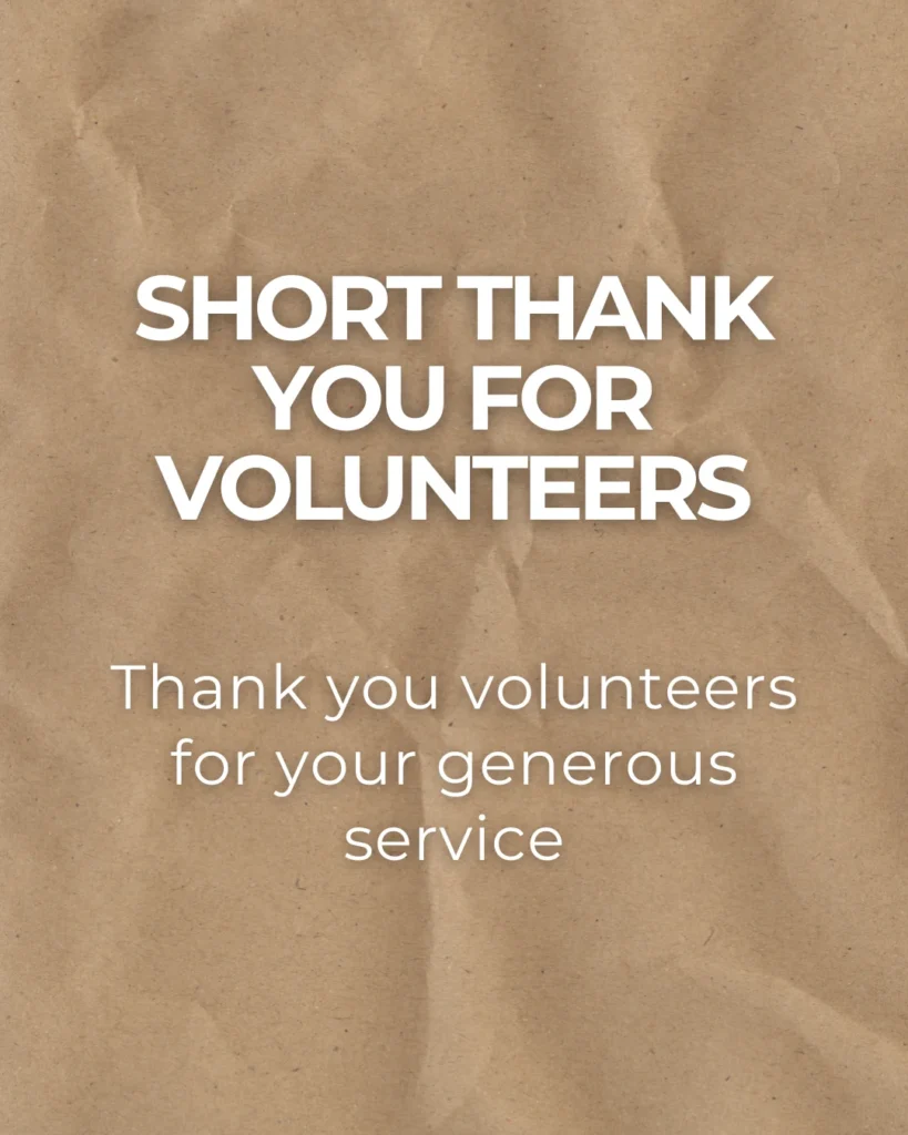 Short thank you for volunteers