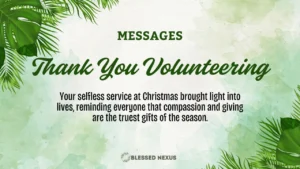 Thank You for Volunteering Message