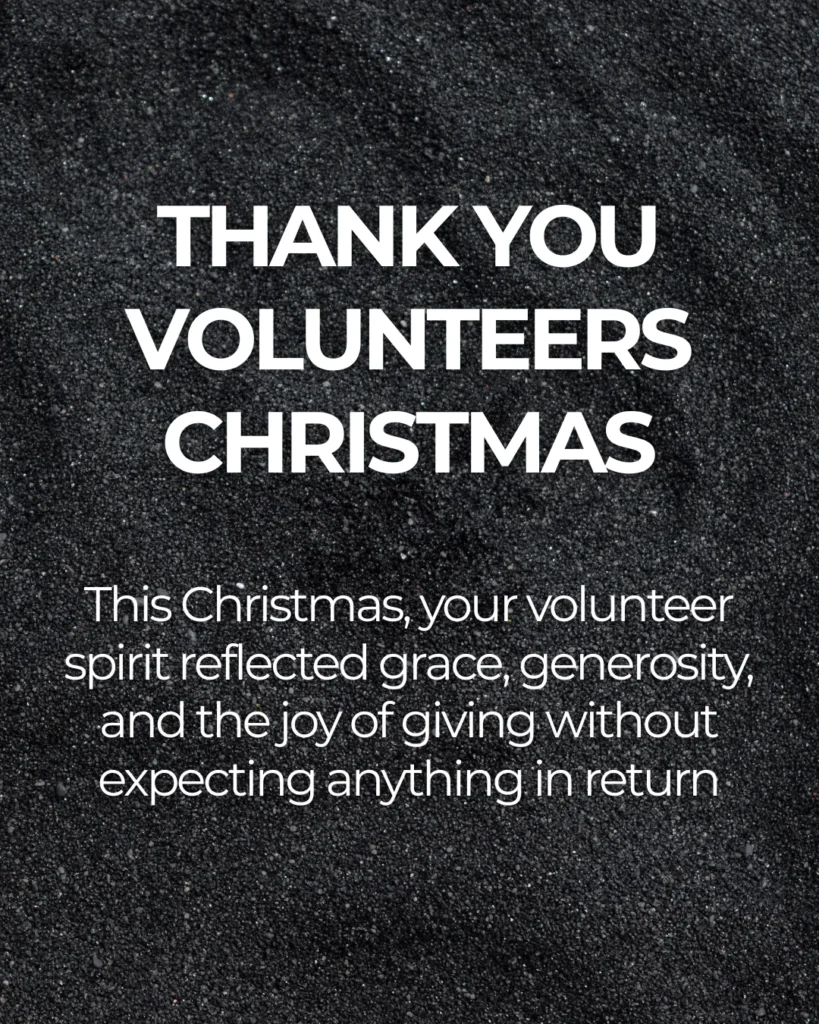 Thank you volunteers christmas