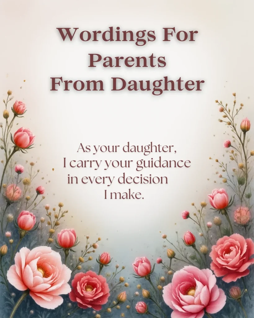 Wordings For Parents From Daughter