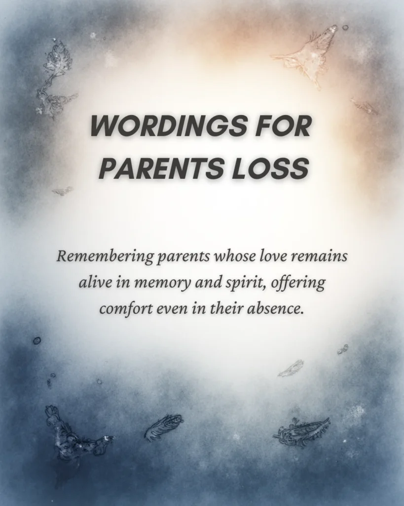 Wordings for Parents Loss