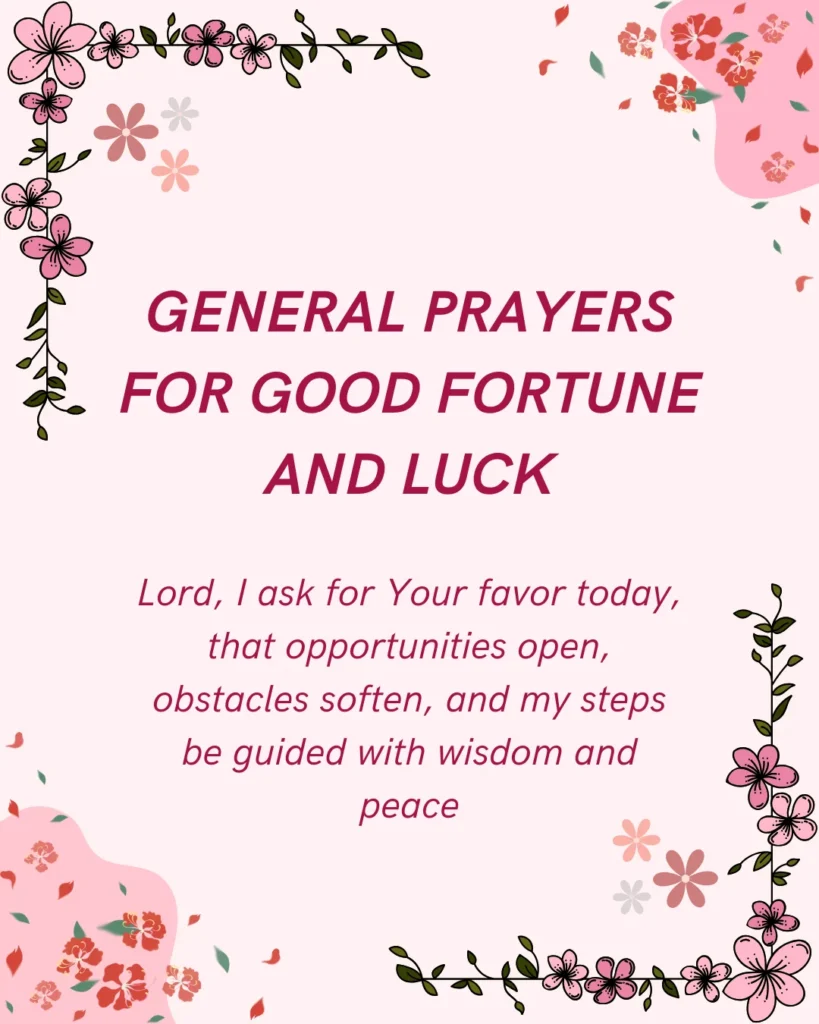 General Prayers for Good Fortune and Luck