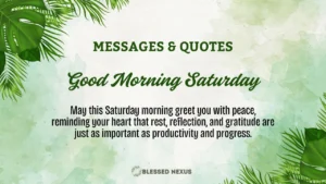 Good Morning Saturday Blessings
