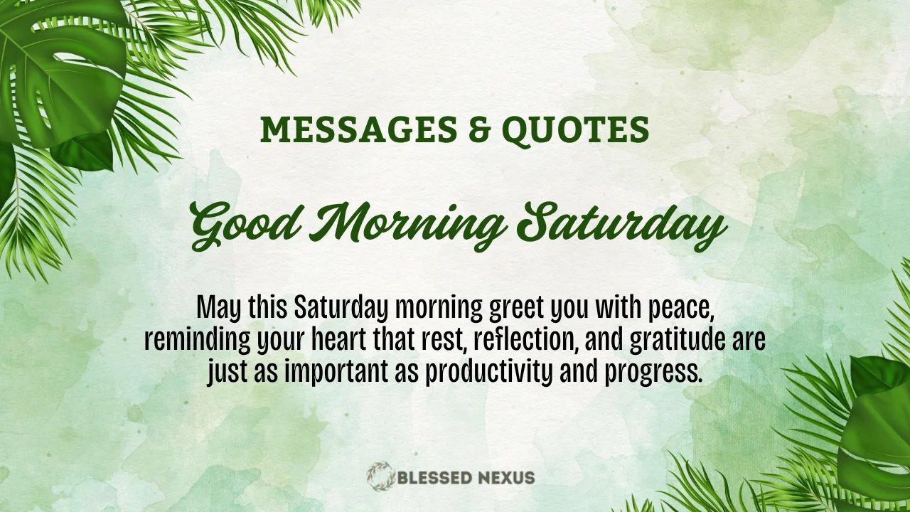 Good Morning Saturday