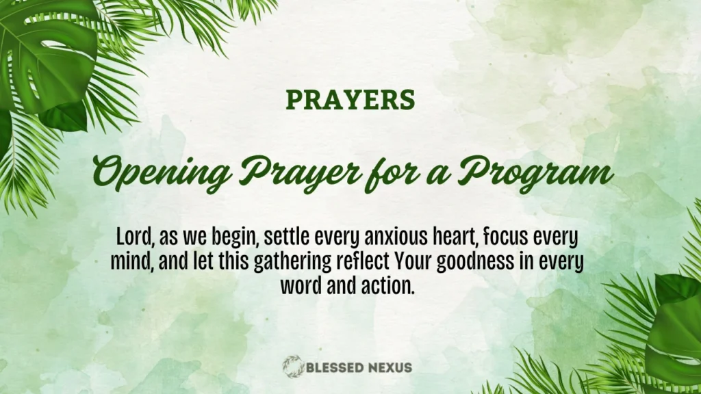 Opening Prayer for a Program
