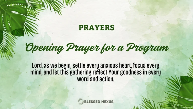 Opening Prayer for a Program