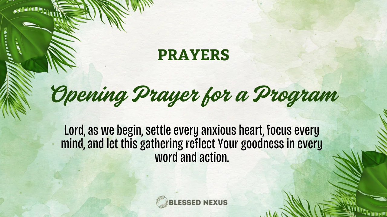 Opening Prayer for a Program