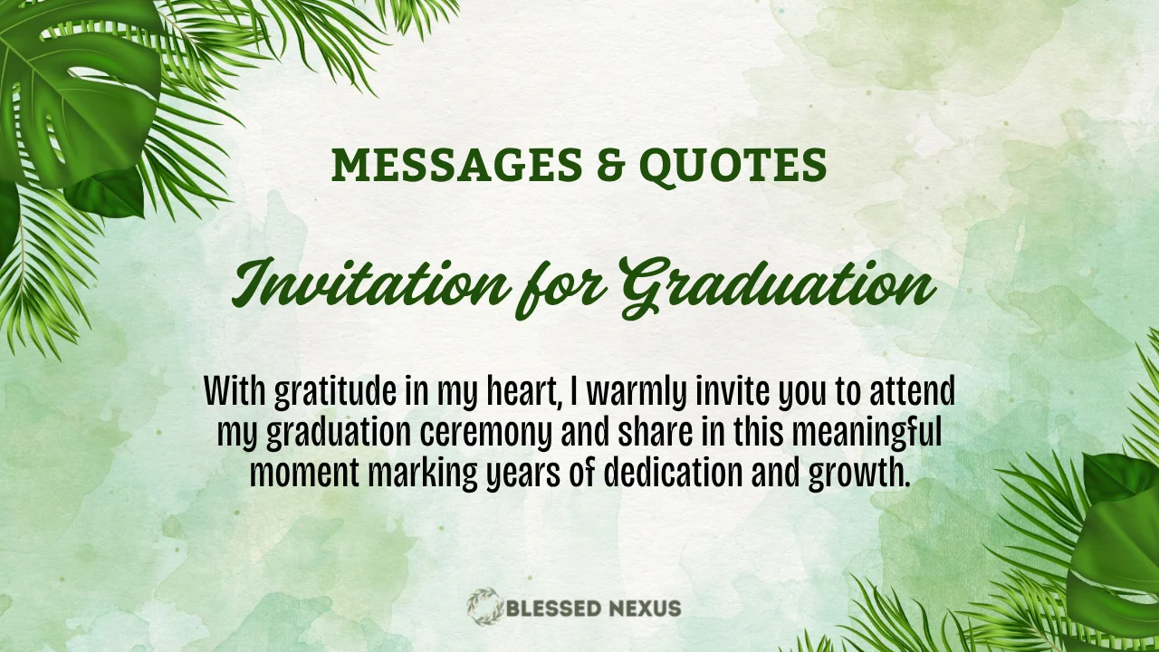 Invitation Message for Graduation