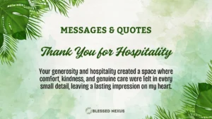 Thank You Note for Hospitality