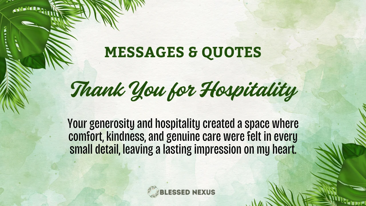 Thank You for Hospitality